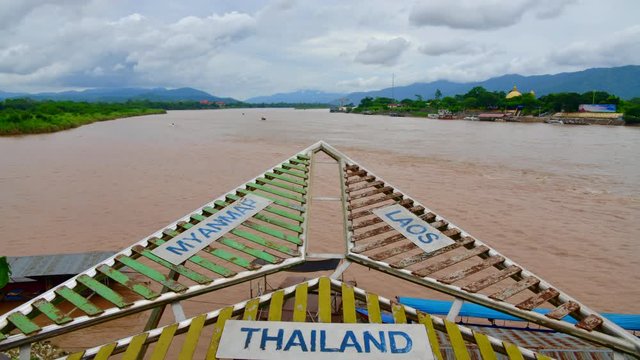 Time lapse video of golden triangle area at Chiang Saen city, Thailand.