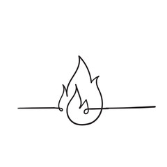 handdrawn fire icon illustration with single line style © Gwens graphic studio