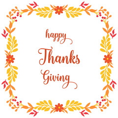 Banner thanksgiving, with abstract autumn leaves frame. Vector