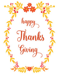 Banner thanksgiving, with abstract autumn leaves frame. Vector