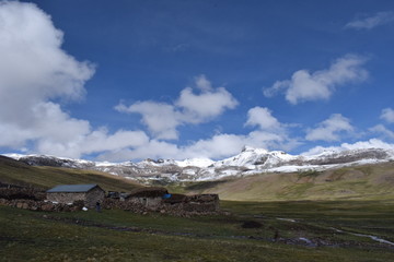 landscape with mountains and clouds