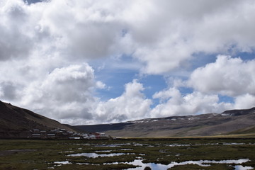 clouds over lake