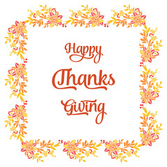 Texture of card thanksgiving, with vintage autumn leaf floral frames. Vector