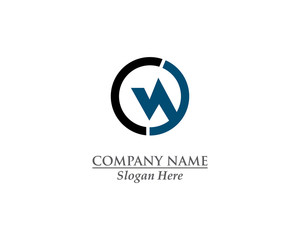 W letter logo template vector design