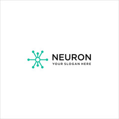 Abstract Neuron Logo Vector Design Template .