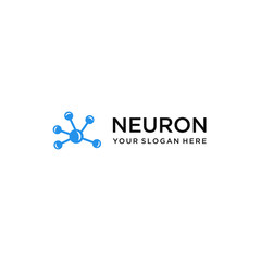 Abstract Neuron Logo Vector Design Template .