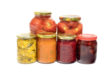  jars of canned food isolate