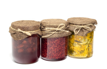  jars of canned food isolate