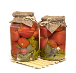  tomatoes in a jar isolate
