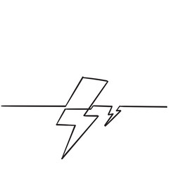 hand drawn doodle lightning thunder strike illustration with single line
