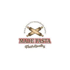 Traditional kitchen logo making pasta using a wood grinder food drink restauran logo design