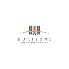 Educational horizon with simple modern design book elements