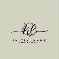HL Beauty vector initial logo, handwriting logo.