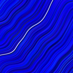Dark BLUE vector texture with wry lines. Colorful abstract illustration with gradient curves. Design for your business promotion.