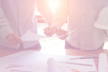 business, architecture  on architectural project, teamwork Concept