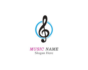 Music note illustration icon vector template