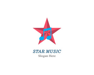 star note music logo and icon design