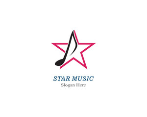 star note music logo and icon design