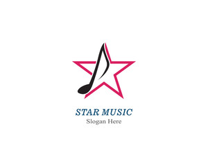 Obraz premium star note music logo and icon design