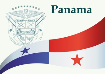 Flag of Panama, Republic of Panama. Bright, colorful vector illustration