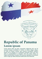 Flag of Panama, Republic of Panama. Bright, colorful vector illustration