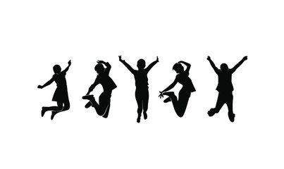 set child jump logo icon design vector