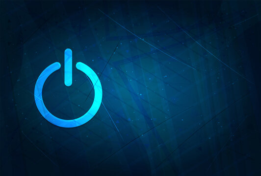 Power icon futuristic digital abstract blue background