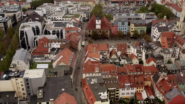 Jena in Thüringen, Germany filmed by a drone.