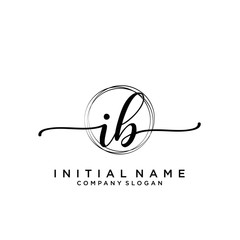Obraz premium IB Beauty vector initial logo, handwriting logo.