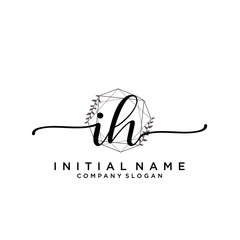 IH Beauty vector initial logo, handwriting logo.