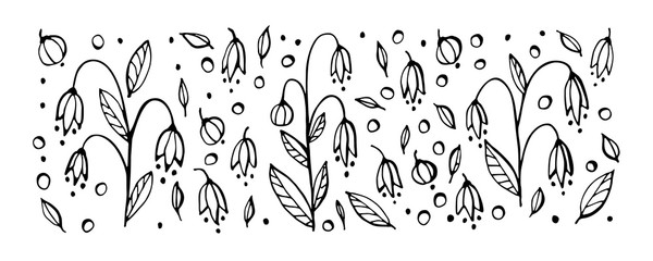 Set of elements for design - flowers