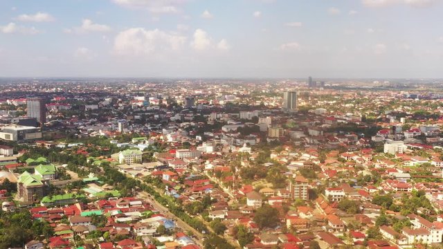 Aerial View of Vientiane capital, Lao PDR
