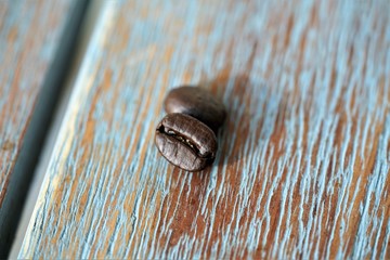 coffee beans on wooden table