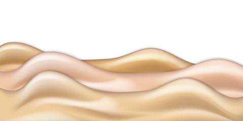 Foundation liquid texture, creamy skin tone foundation in 3d illustration, extreme close up look