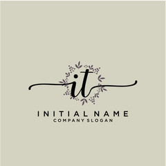 IT Beauty vector initial logo, handwriting logo.