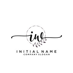 IW Beauty vector initial logo, handwriting logo.