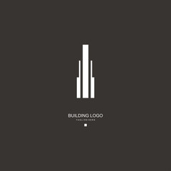 Line buildings logo template. Abstract real estate vector design.