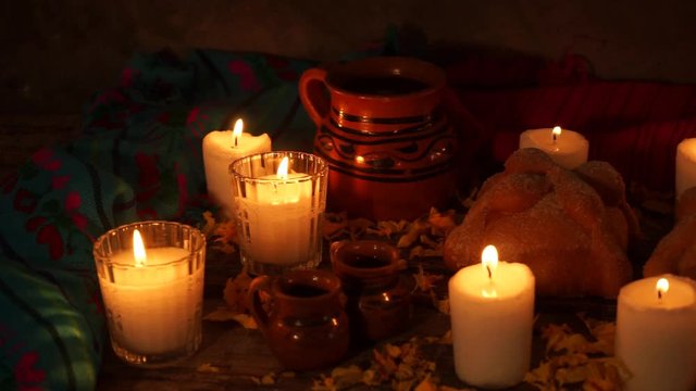 Traditional mexican day of the dead altar
