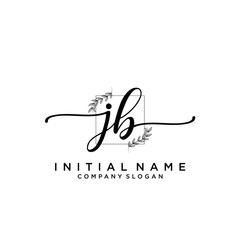 JB Beauty vector initial logo, handwriting logo.