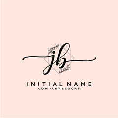 JB Beauty vector initial logo, handwriting logo.