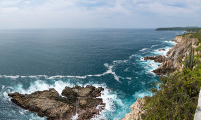 View of the sea from lighthouse in Huatulco Mexico
