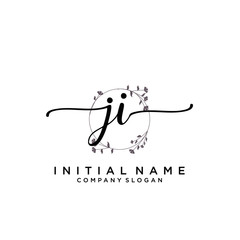 JI Beauty vector initial logo, handwriting logo.