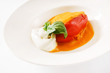 stuffed pepper on the white