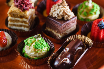 french pastries on the Christmas catering table