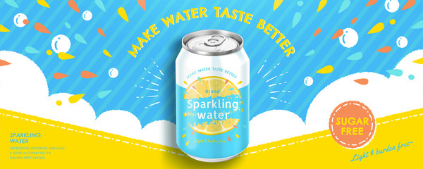 Sparkling water soda ads © HstrongART