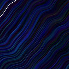 Dark BLUE vector background with wry lines. Gradient illustration in simple style with bows. Template for your UI design.
