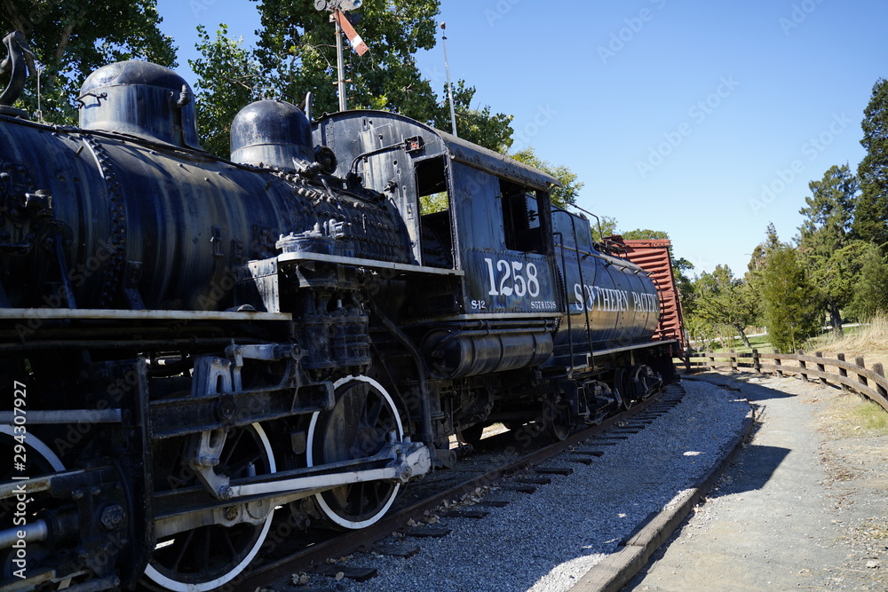 Wall mural old train engine cabooz connector train signs