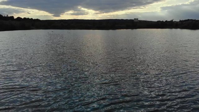 Aerial view of a lake in germany