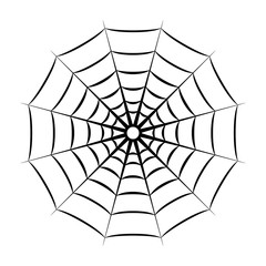 Obraz premium stylized spiderweb. black spider web on transparent background. vector illustration. design element for greeting card, T-shirt, banner, invitation, postcard, vignette, flyer, message. web icon