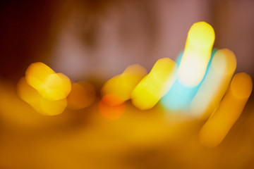 Abstract texture with blurred light yellow line and black background